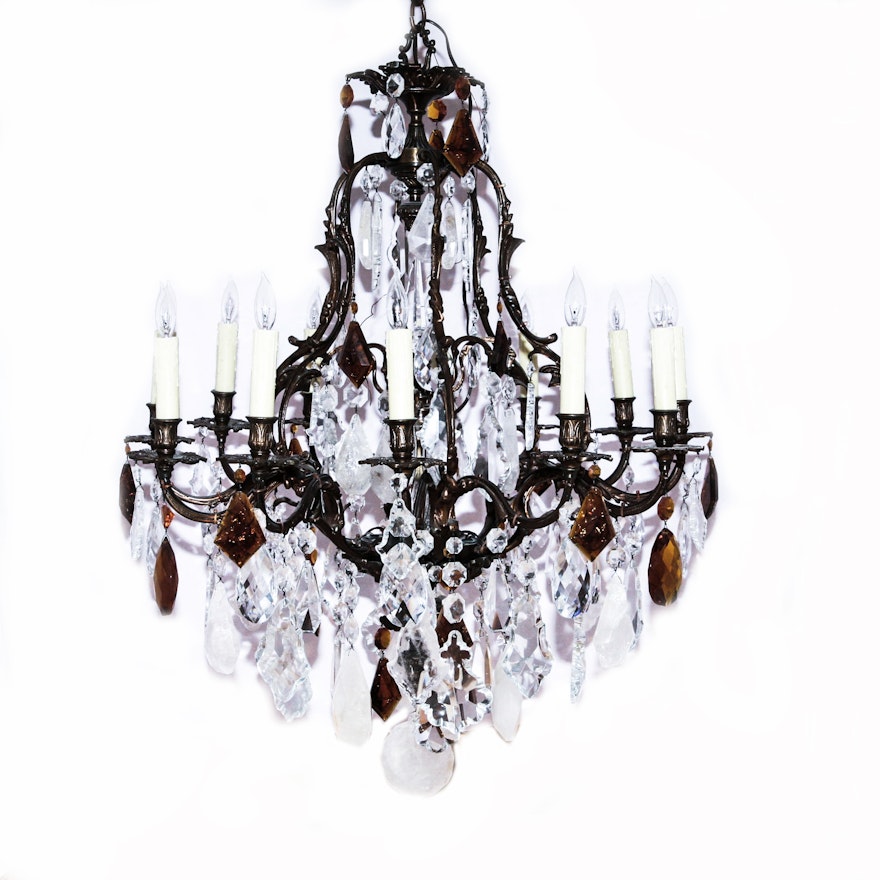 Crystal and Rock Crystal Chandelier