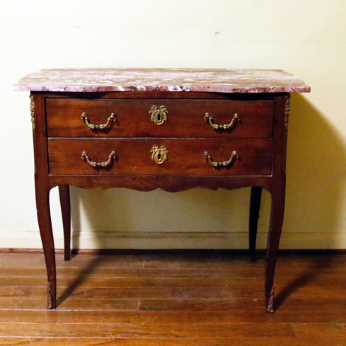 Antique Side Table with Marble Top