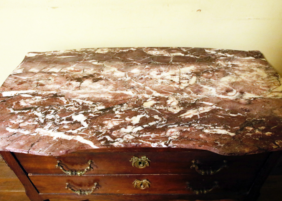 Antique Side Table with Marble Top