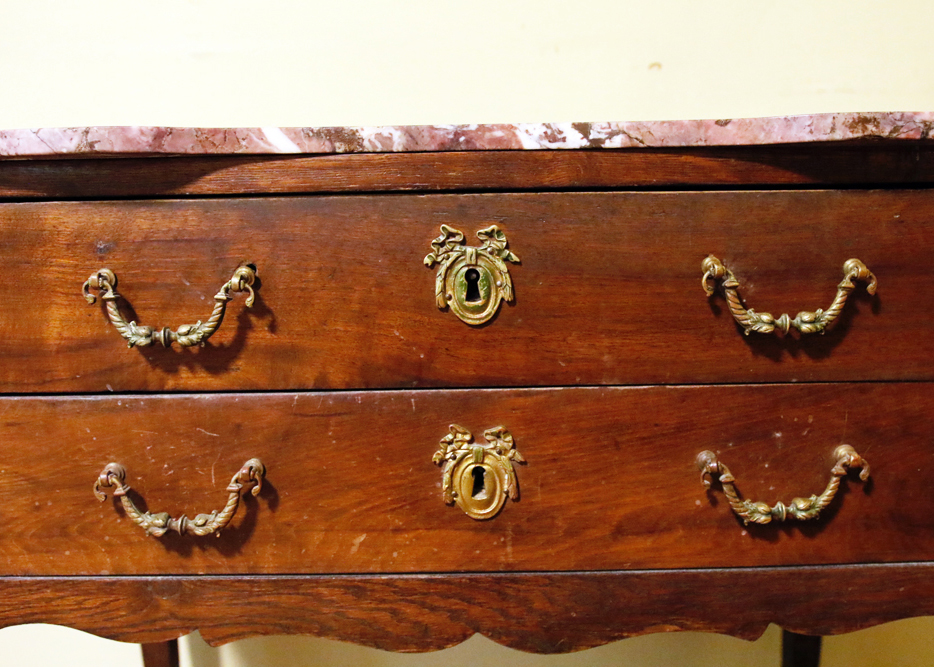 Antique Side Table with Marble Top
