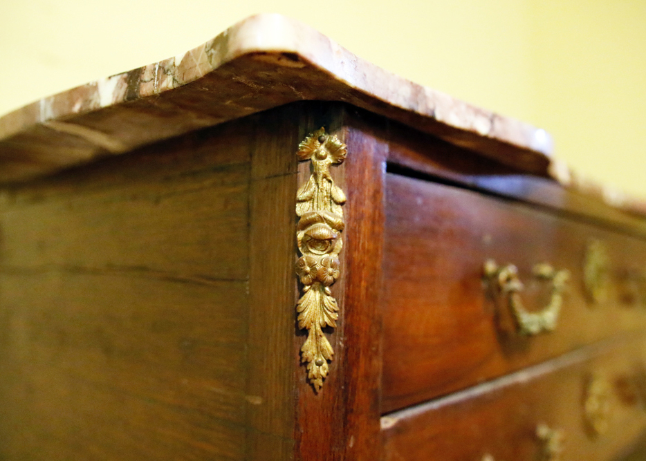 Antique Side Table with Marble Top