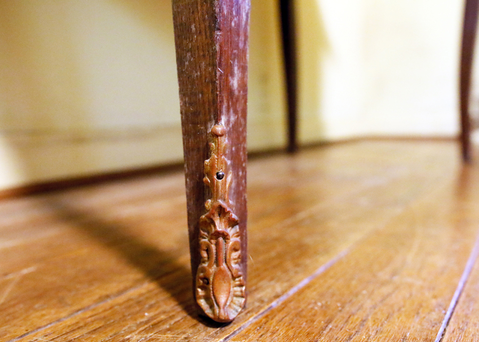 Antique Side Table with Marble Top