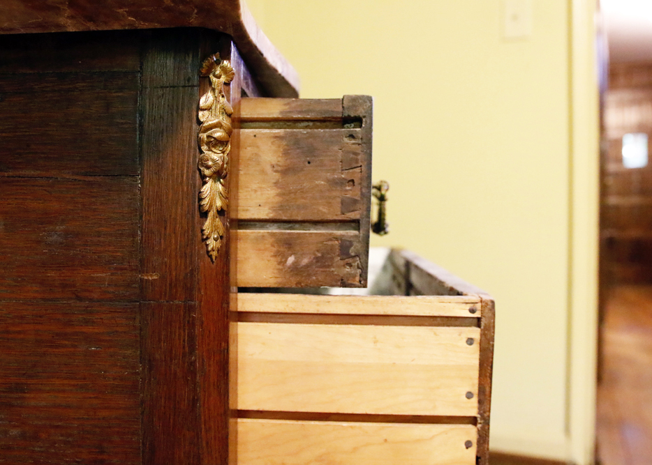 Antique Side Table with Marble Top