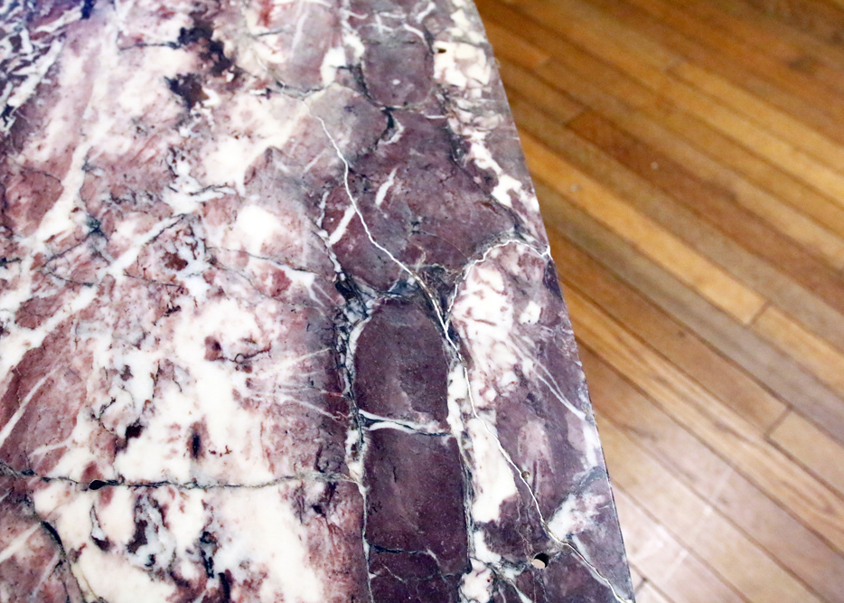 Antique Side Table with Marble Top