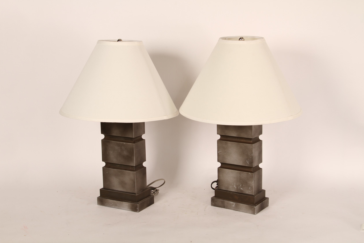Pair of Modern Gray Table Lamps