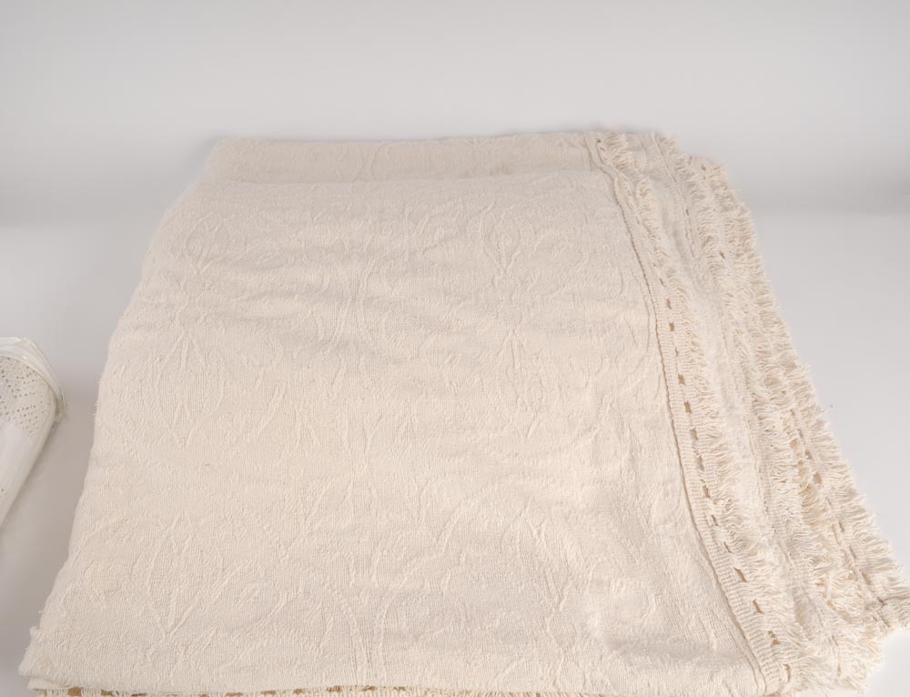 Vintage Counterpane and Hand Crochet Sheets