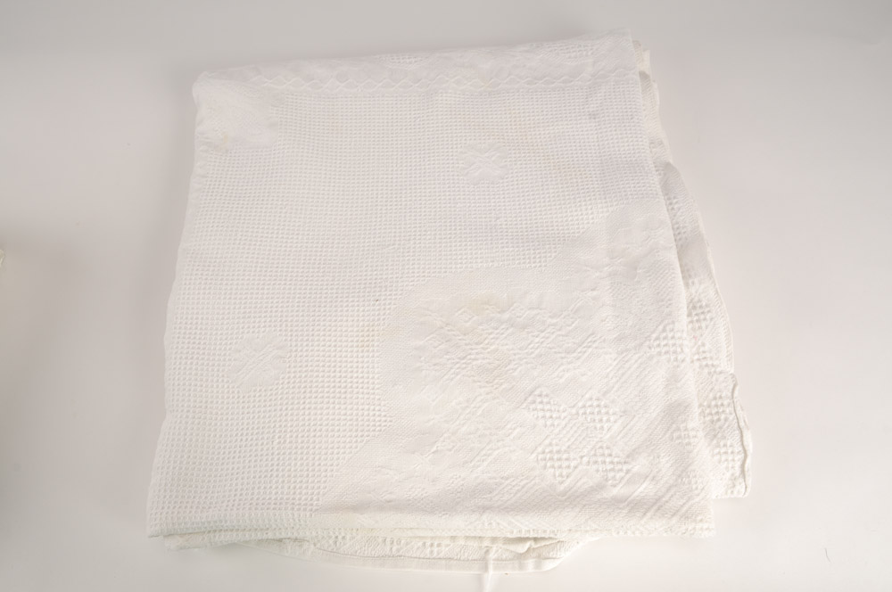 Vintage Counterpane and Hand Crochet Sheets