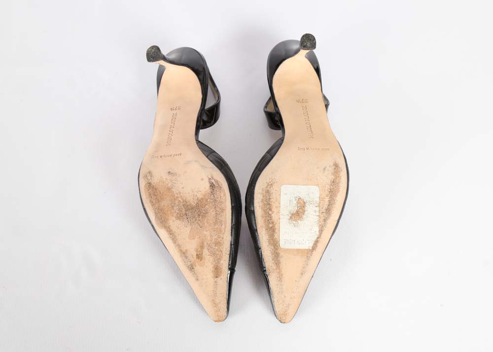 Manolo Blahnik Black Slingbacks