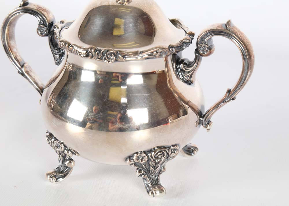 Wilcox American Rose Silver Plated Tea Service