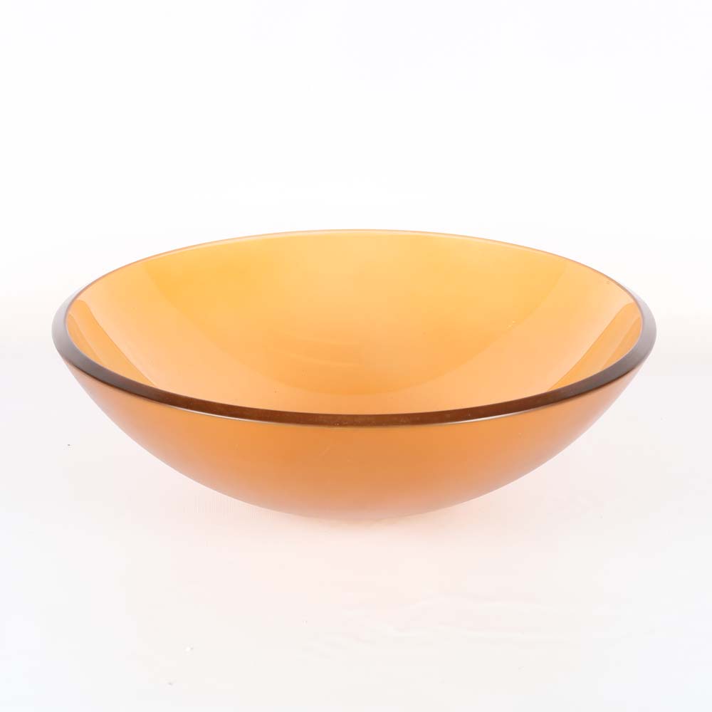 Tempered Glass Amber Sink Basin