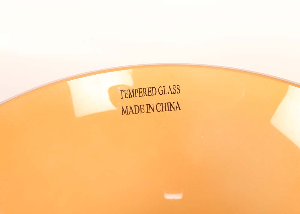 Tempered Glass Amber Sink Basin