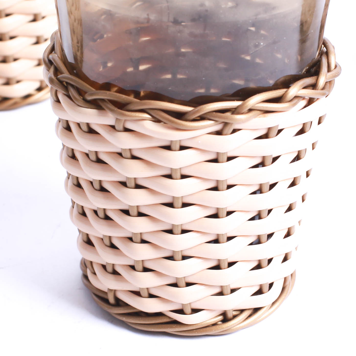 Eight Vintage Glasses with Wicker Cases