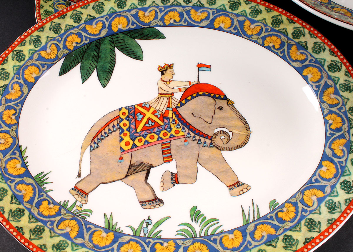 World Market Voyage "Horse" and "Elephant" Earthenware Dishes