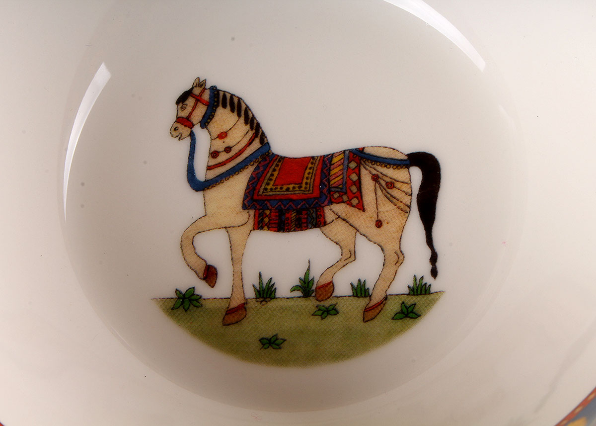 World Market Voyage "Horse" and "Elephant" Earthenware Dishes