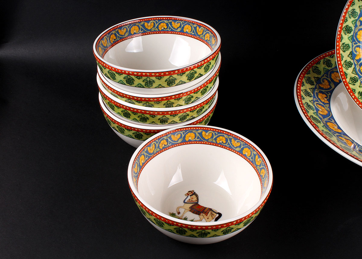 World Market Voyage "Horse" and "Elephant" Earthenware Dishes