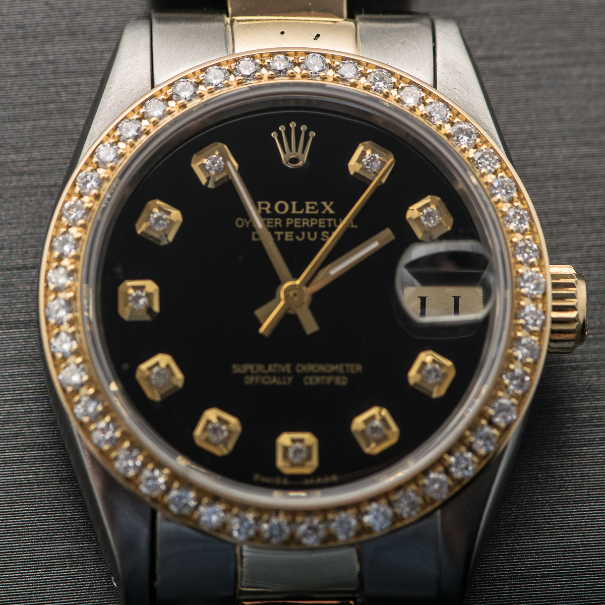Rolex Datejust 18K Yellow Gold and Diamond Watch