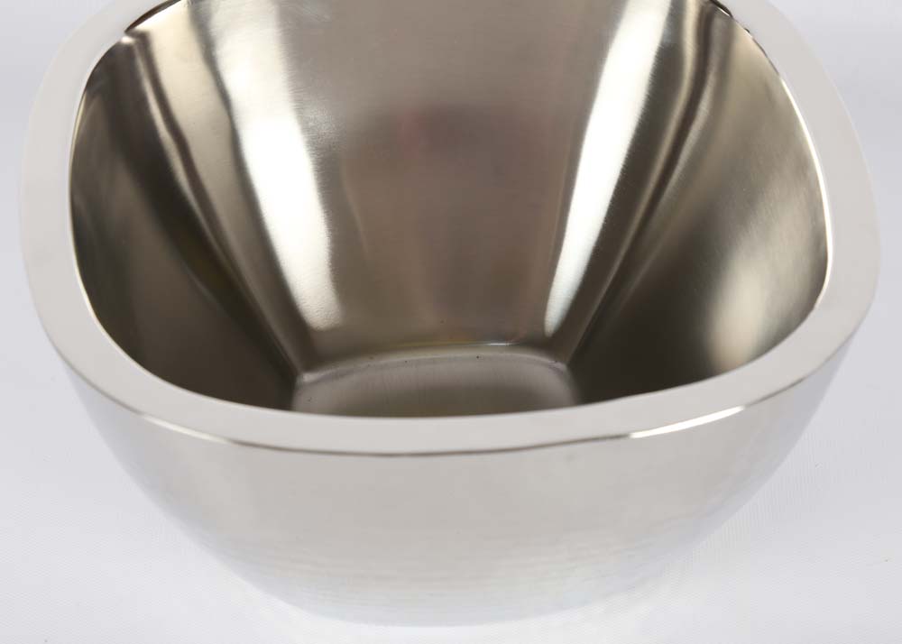 Pair of Hammered Finish Stainless Steel Serving Bowls