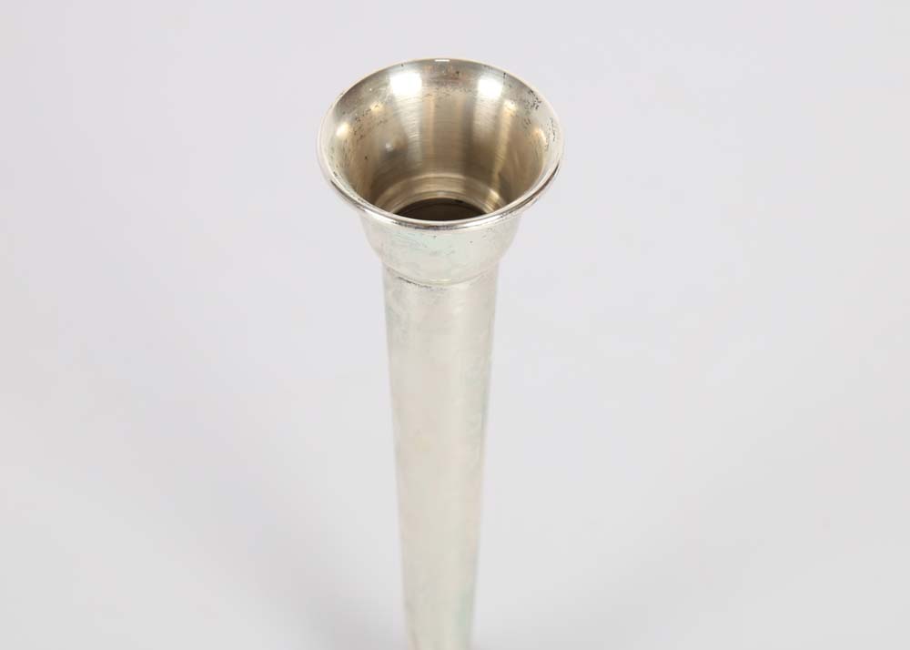 Weighted Sterling and Silver Plate Candleholder and Vase Grouping