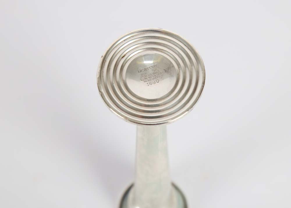 Weighted Sterling and Silver Plate Candleholder and Vase Grouping