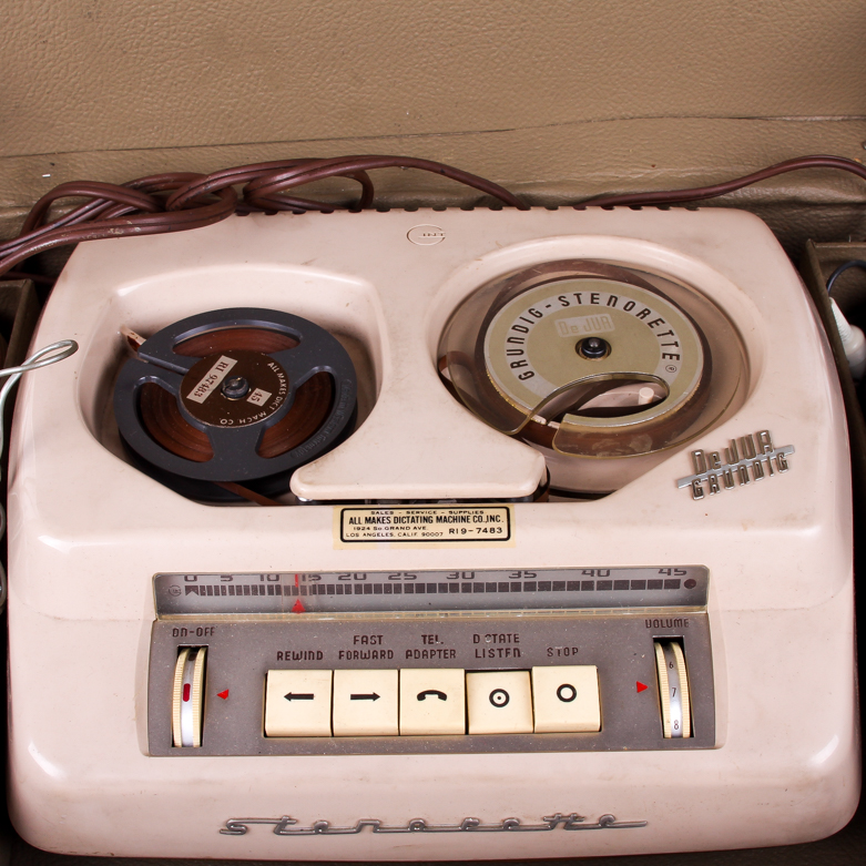 Pair of Vintage DeJur Grundig Dictation Machines