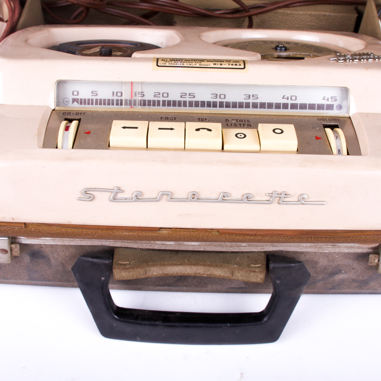 Pair of Vintage DeJur Grundig Dictation Machines