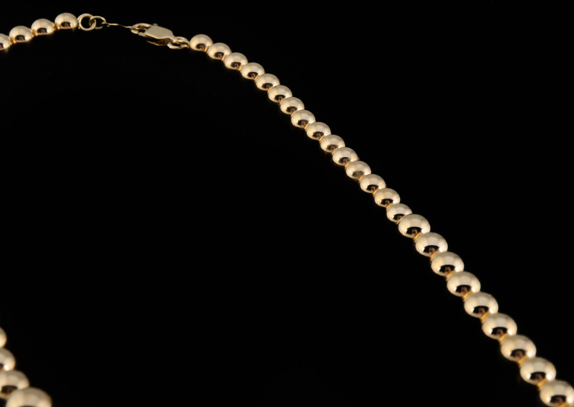 Aurafin Italian 18K Yellow Gold Graduated Ball Bead Necklace