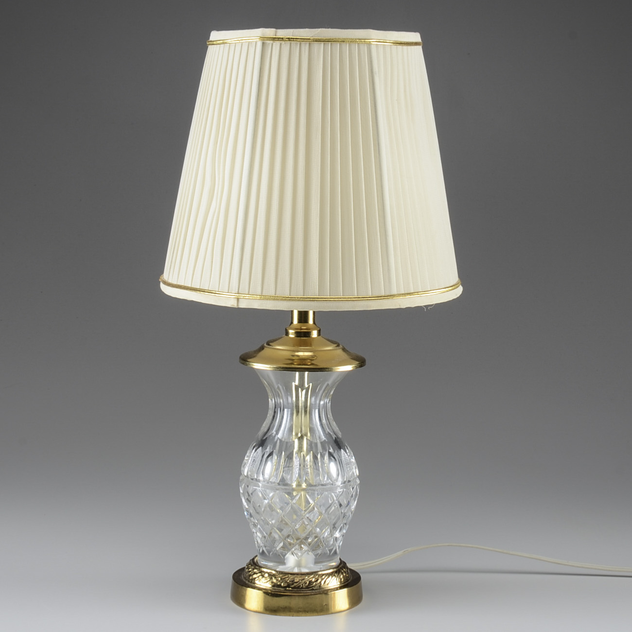Crystal and Brass Table Lamp