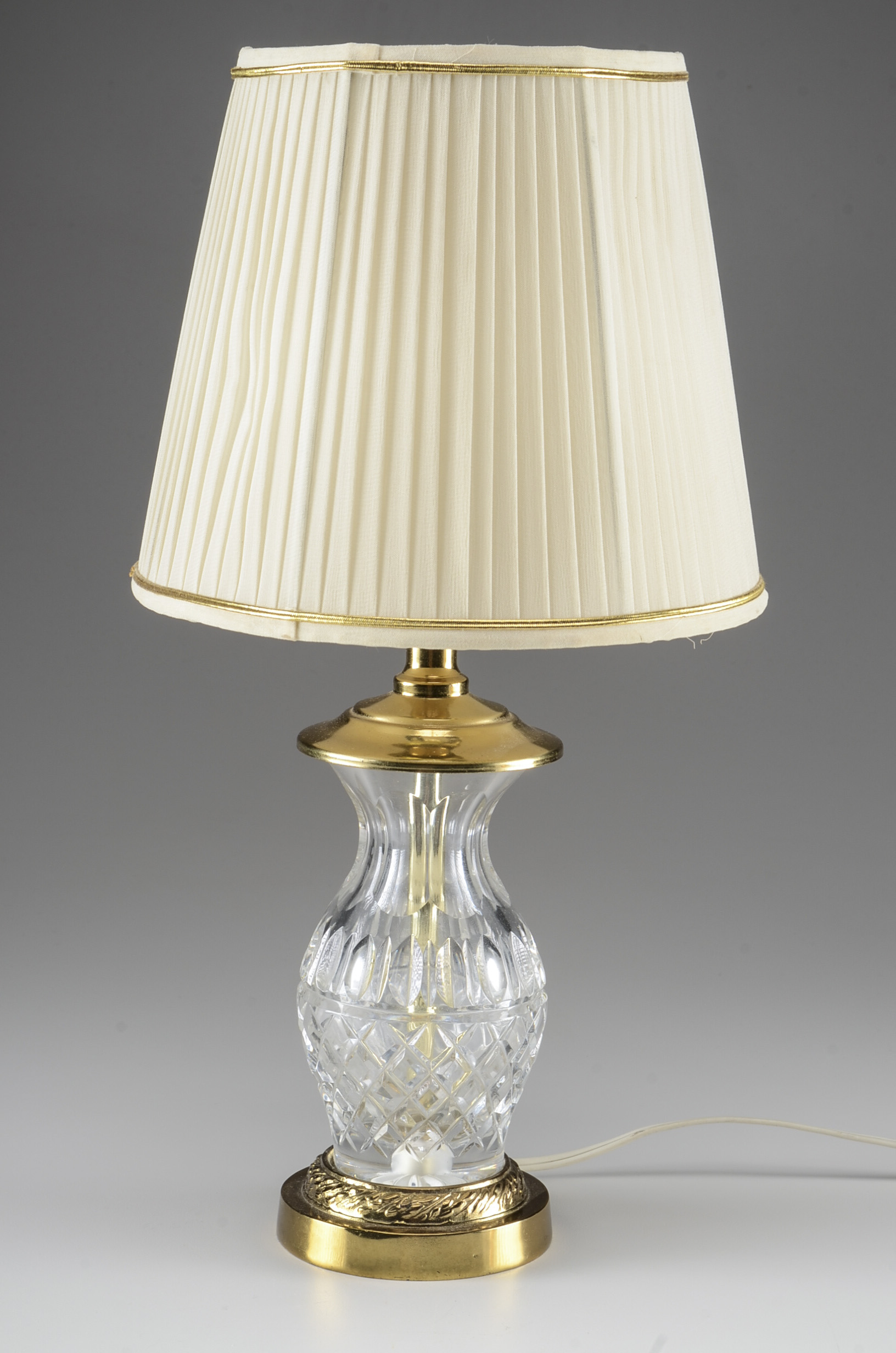 Crystal and Brass Table Lamp