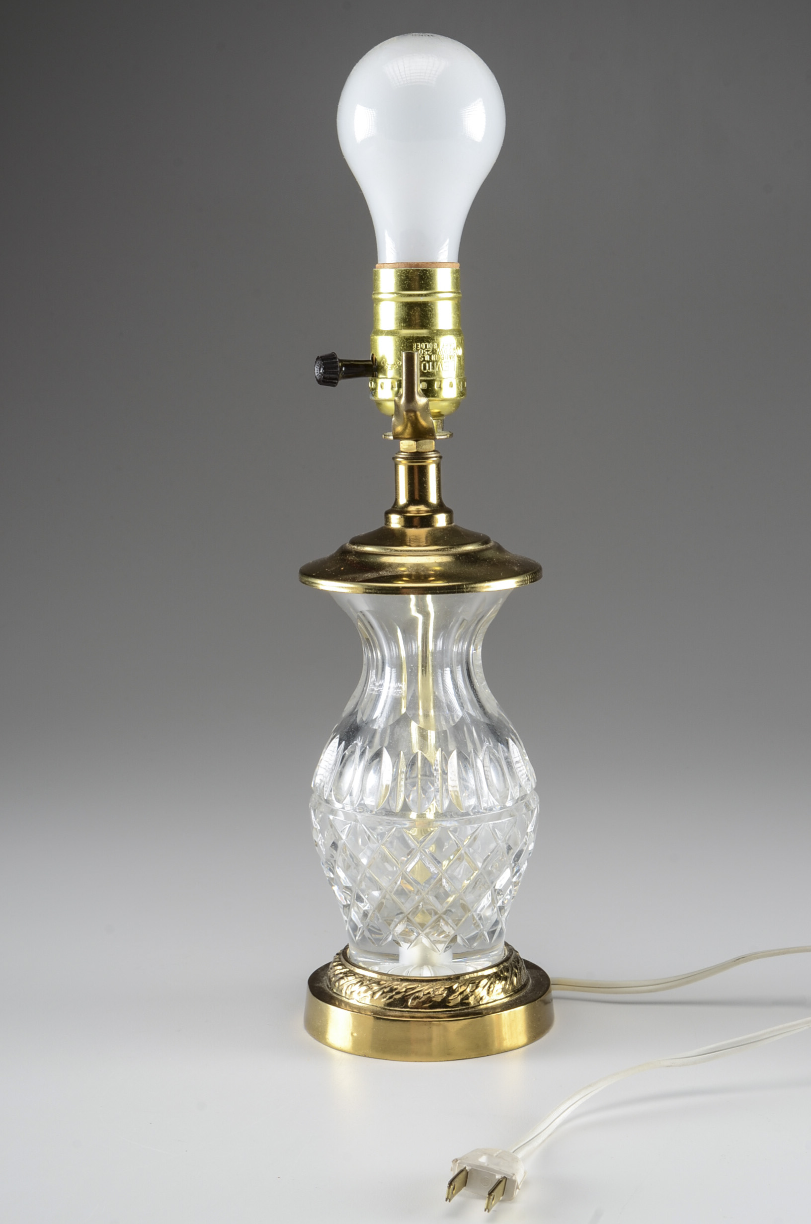 Crystal and Brass Table Lamp
