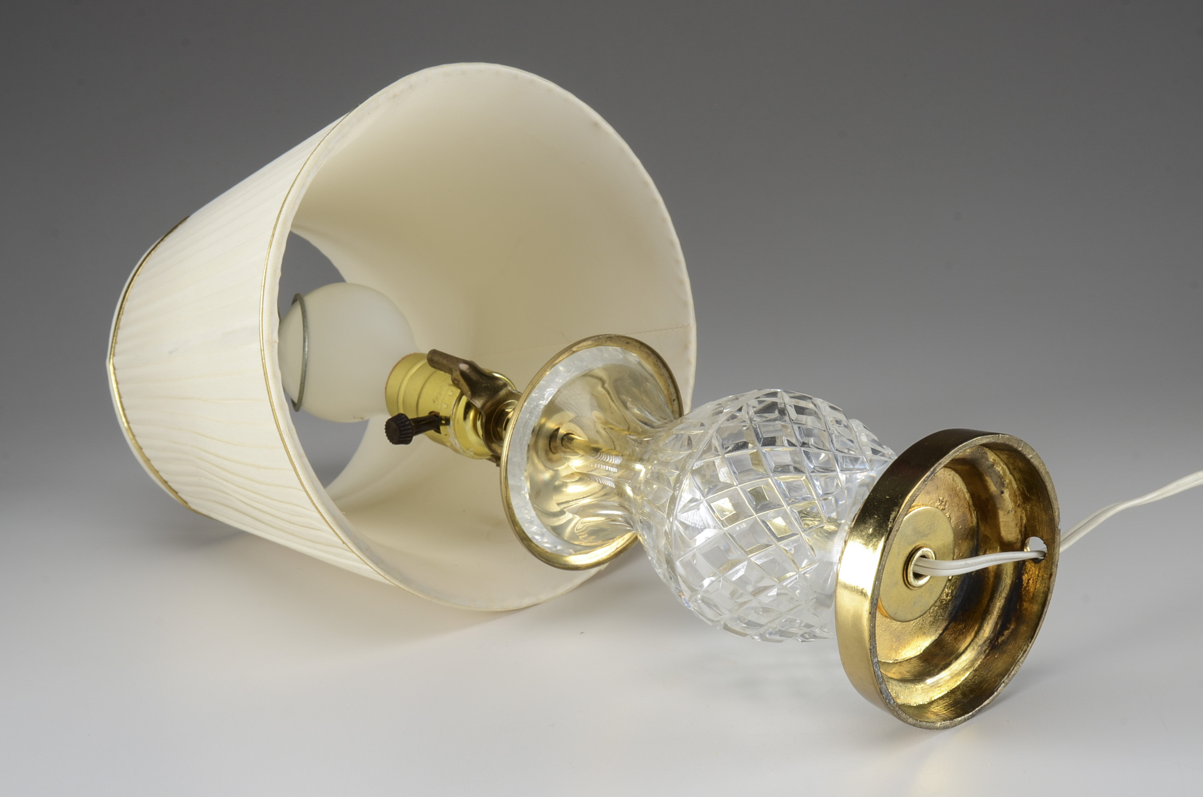 Crystal and Brass Table Lamp