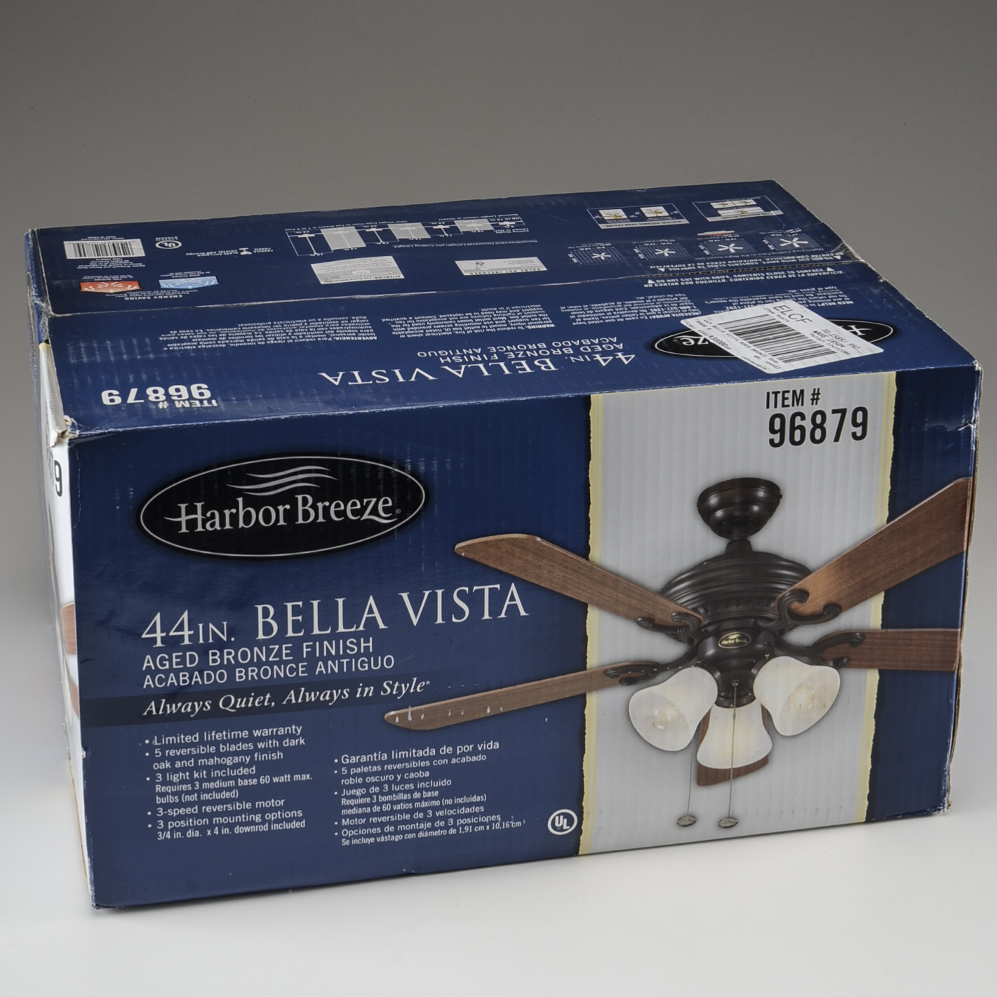 Harbor Breeze Bellevue 44"  Indoor Ceiling Fan with Light Kit