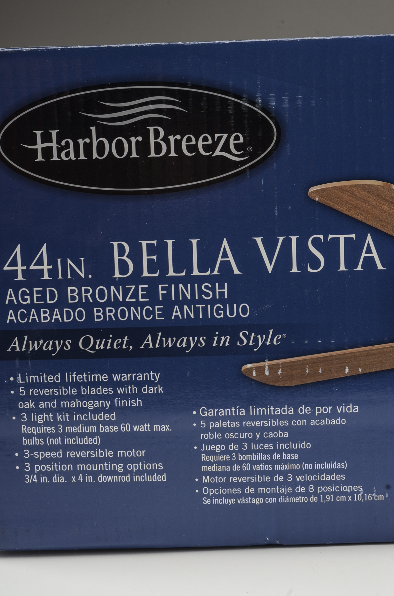 Harbor Breeze Bellevue 44"  Indoor Ceiling Fan with Light Kit