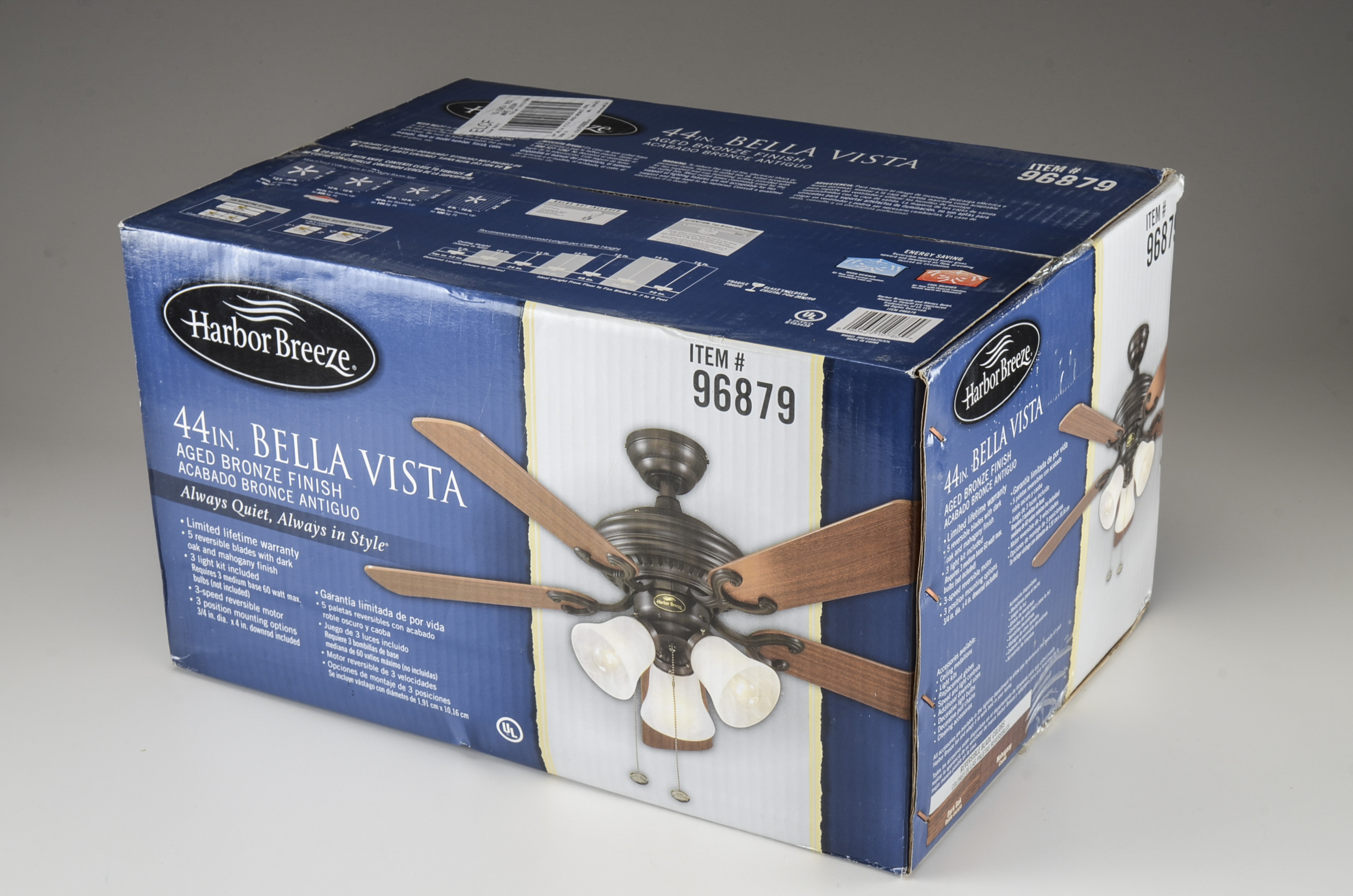 Harbor Breeze Bellevue 44"  Indoor Ceiling Fan with Light Kit