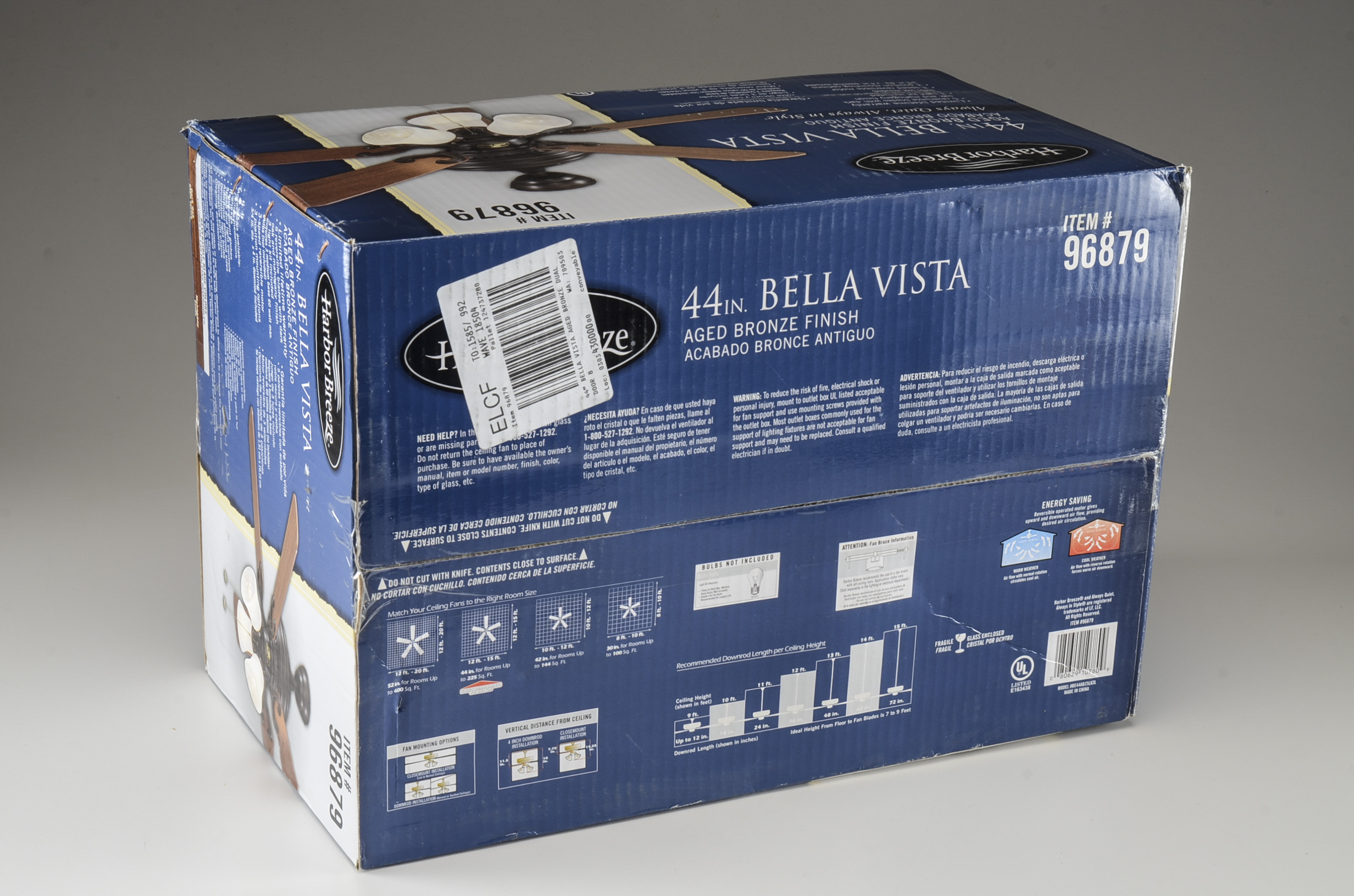 Harbor Breeze Bellevue 44"  Indoor Ceiling Fan with Light Kit