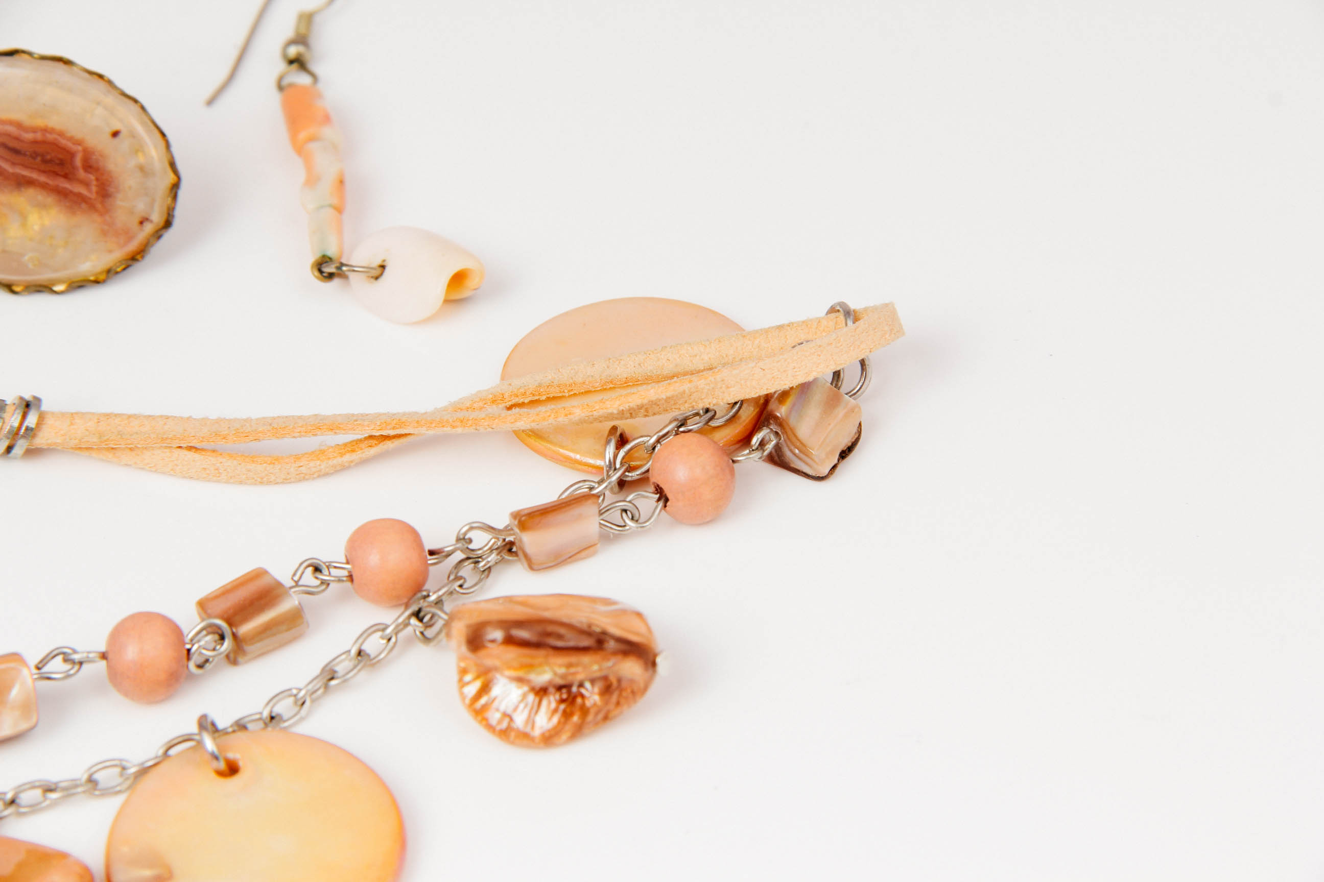 Vintage Fashion Shell Necklace and Earrings