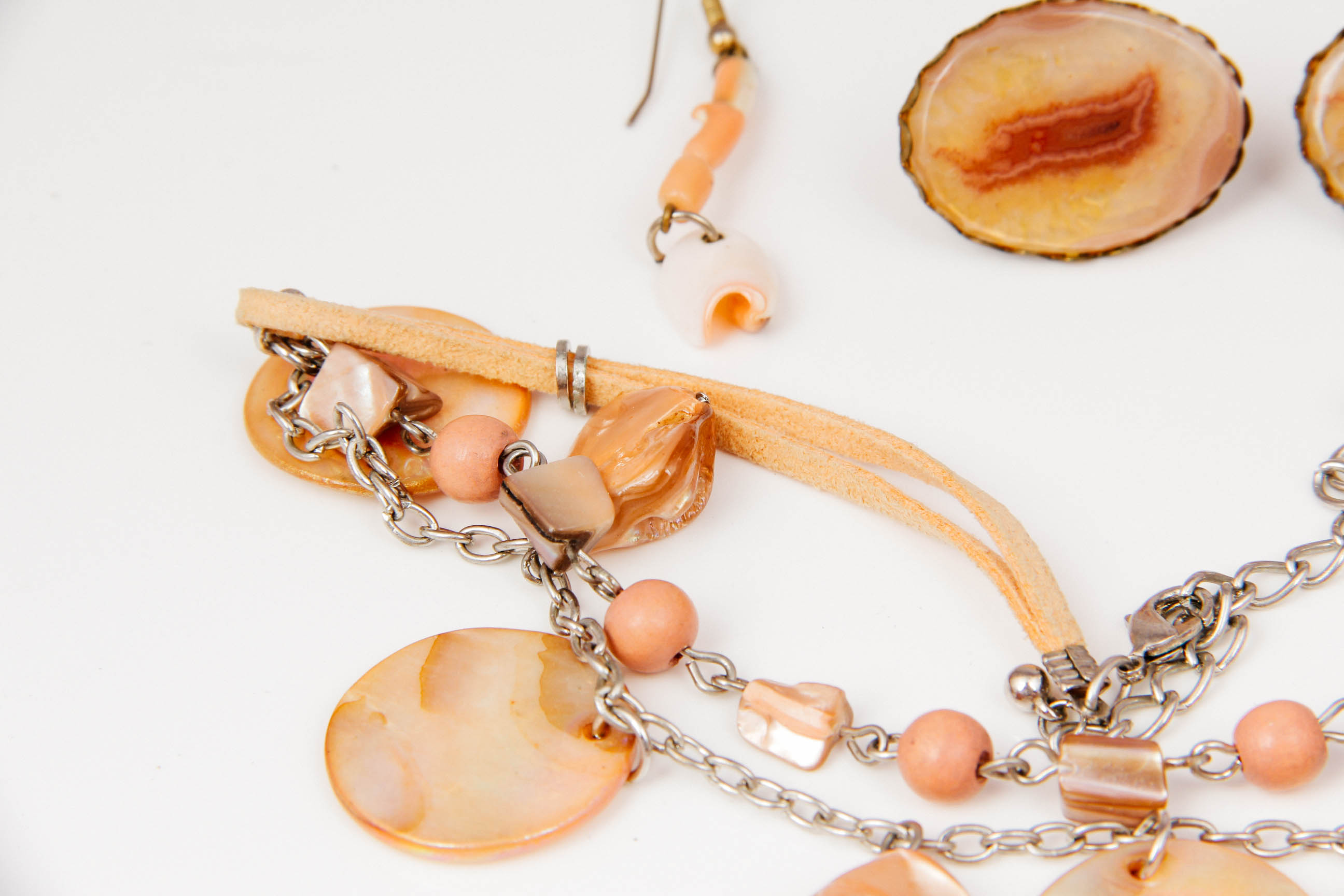 Vintage Fashion Shell Necklace and Earrings