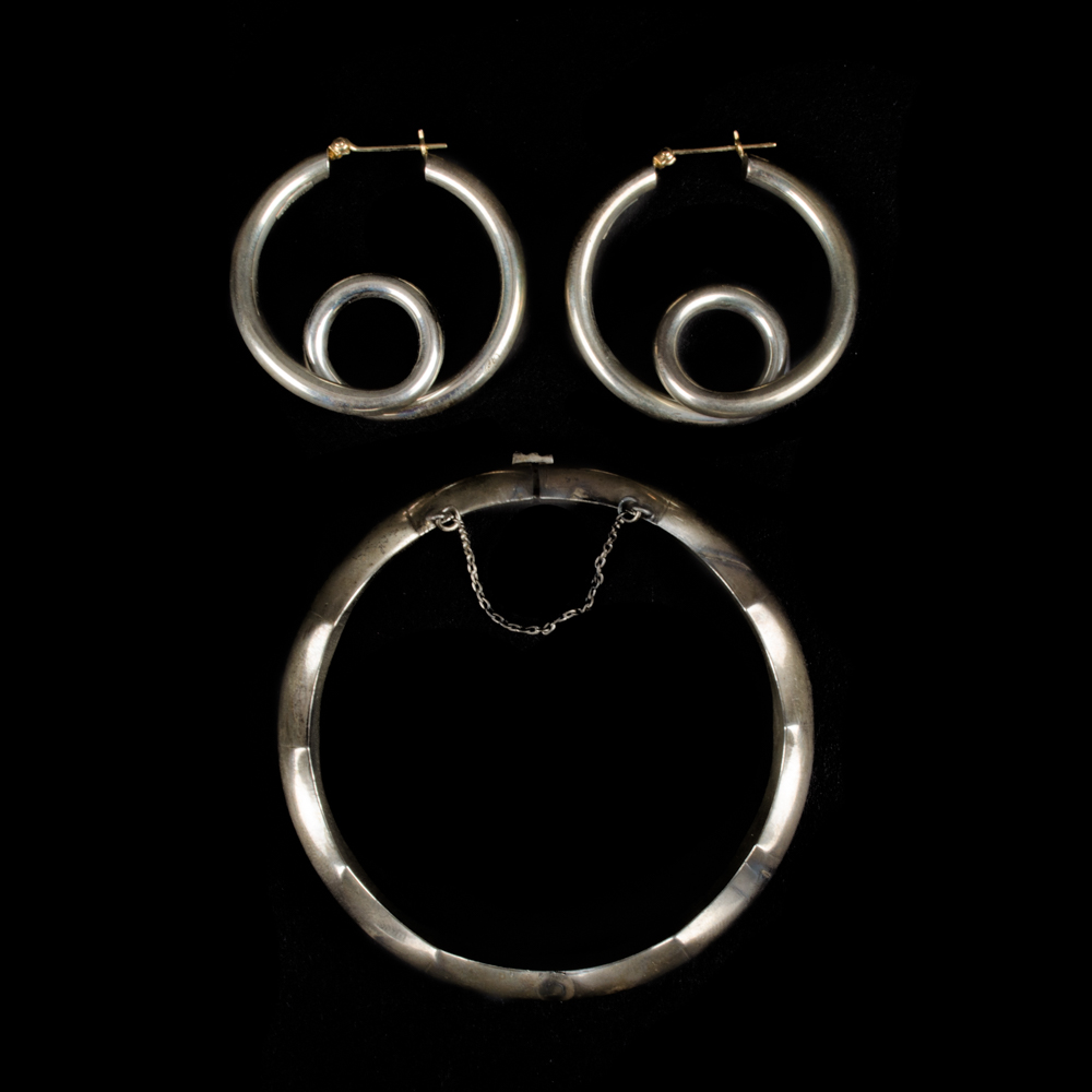 Sterling Silver Earrings and Bracelet