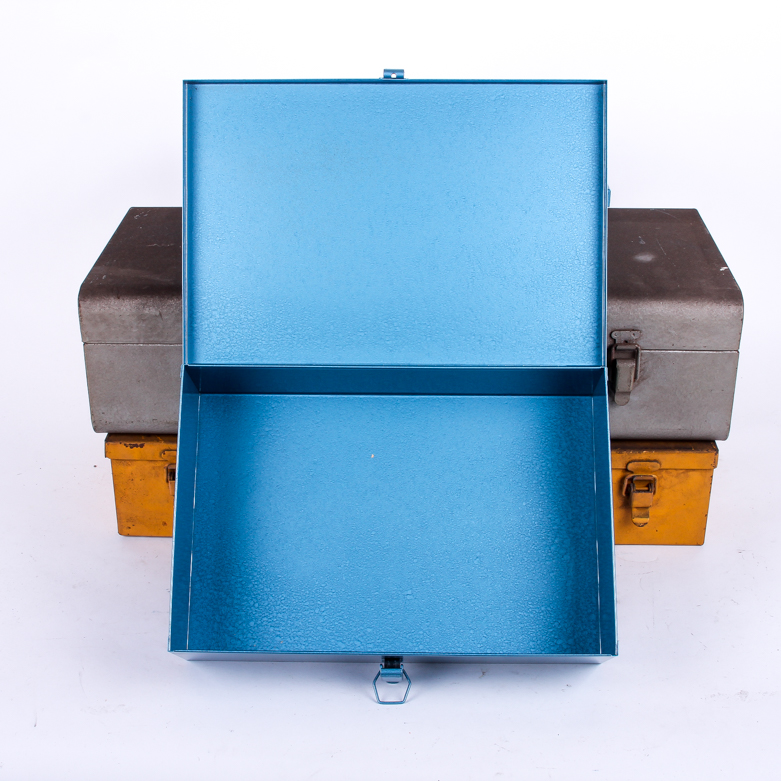 Assortment of Metal Tool Boxes