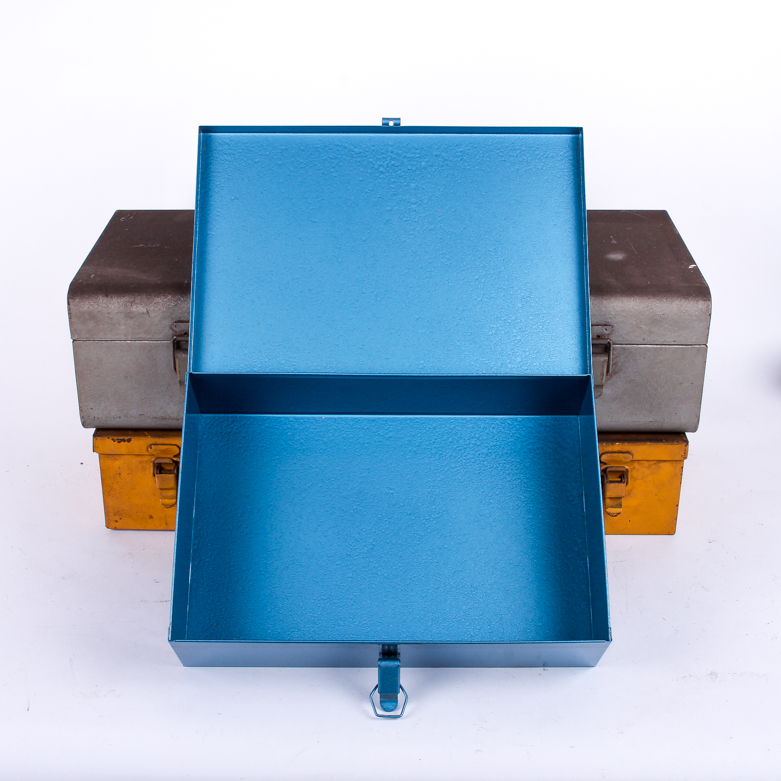 Assortment of Metal Tool Boxes