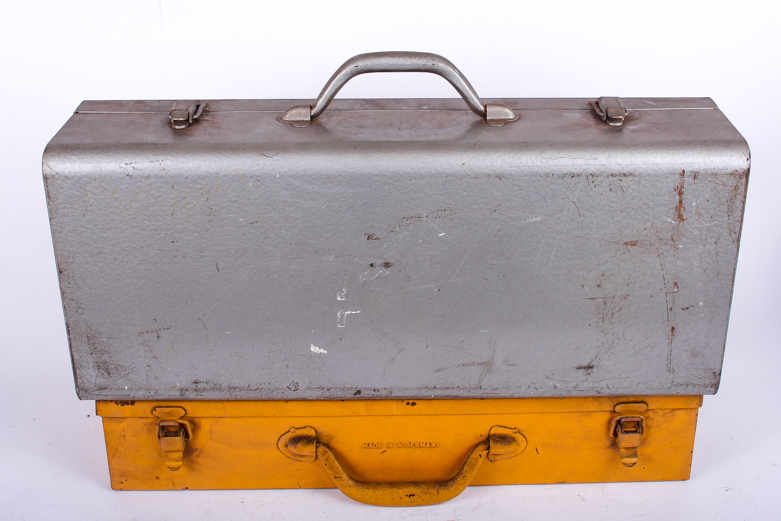 Assortment of Metal Tool Boxes