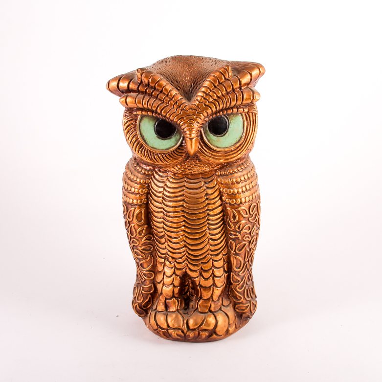 Vintage Ceramic Owl Statue