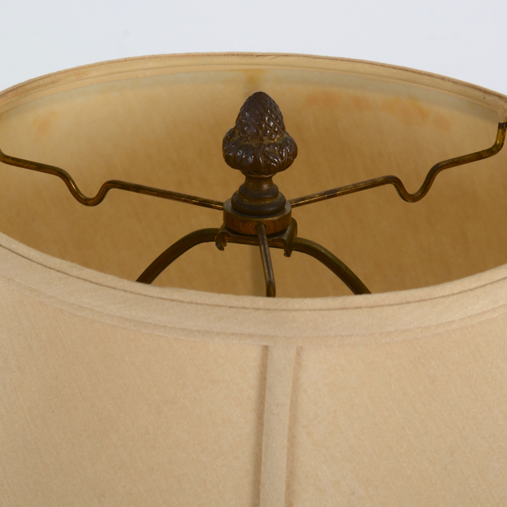 Gilt and Painted Tole Palm Tree Lamp