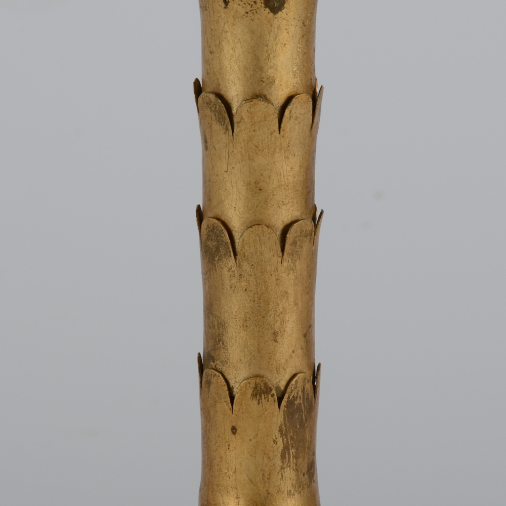 Gilt and Painted Tole Palm Tree Lamp