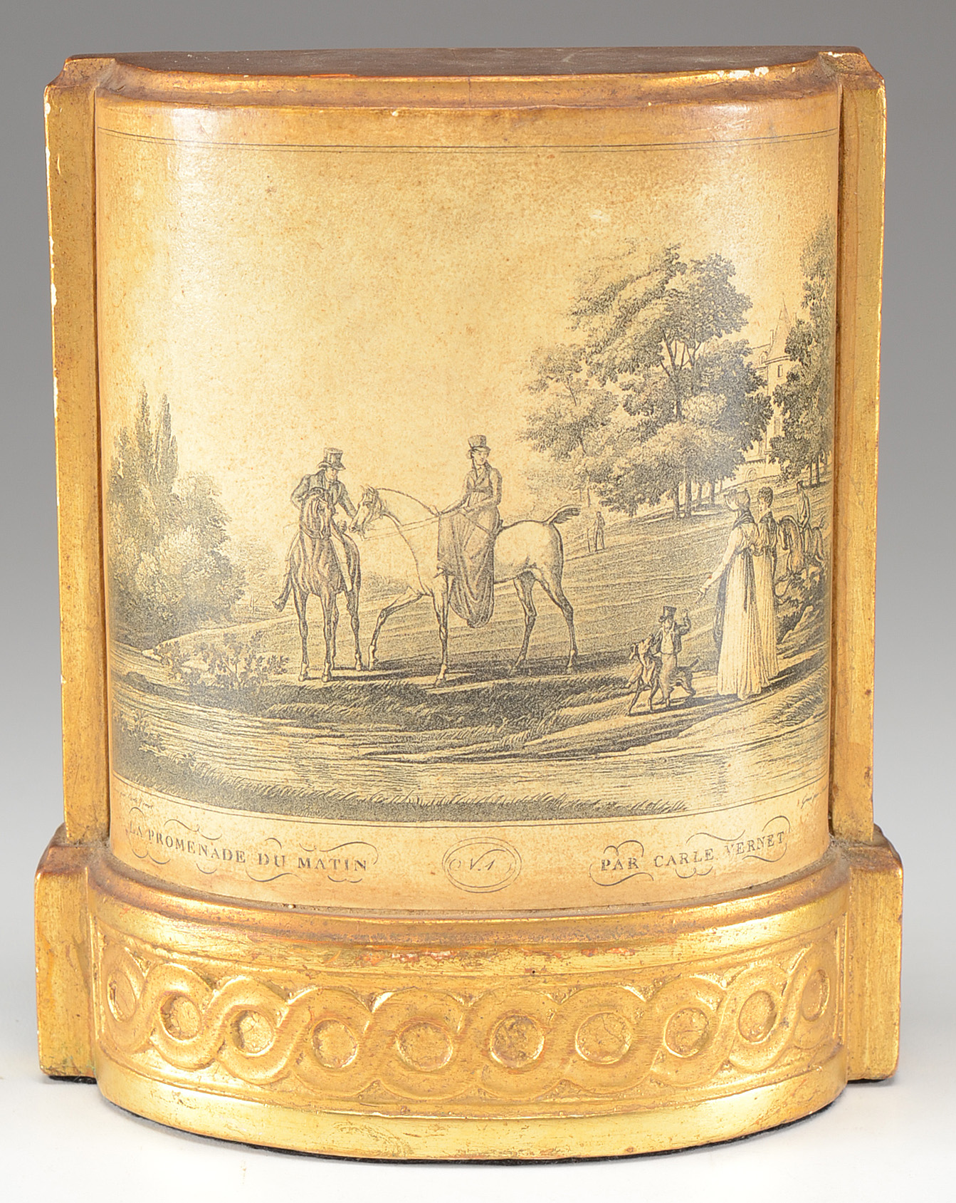 Pair of Decoupaged Composite Bookends with Horse Motif