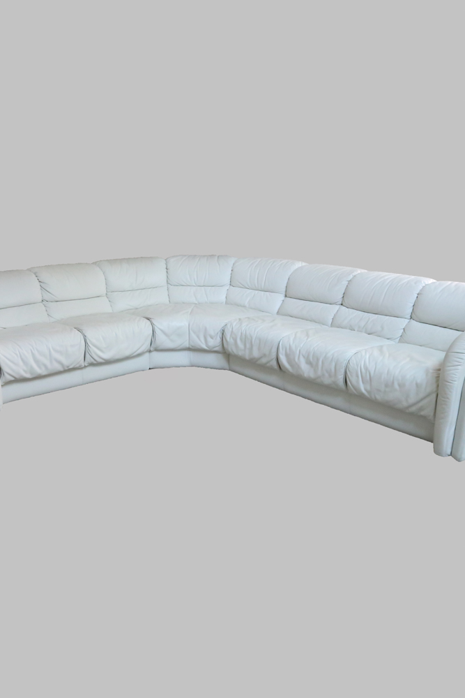 White Leather Sectional Sofa