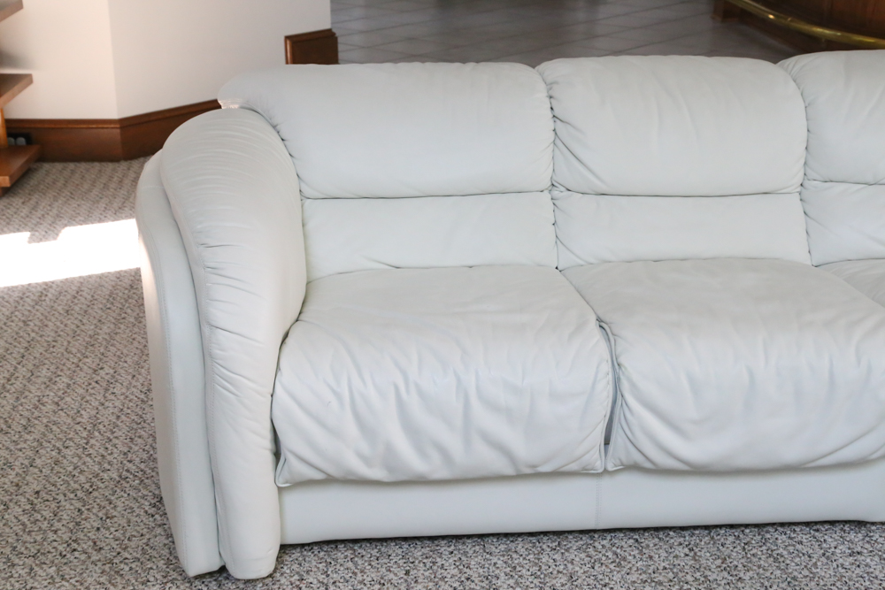 White Leather Sectional Sofa