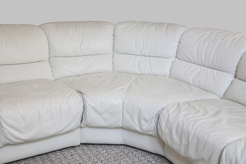 White Leather Sectional Sofa