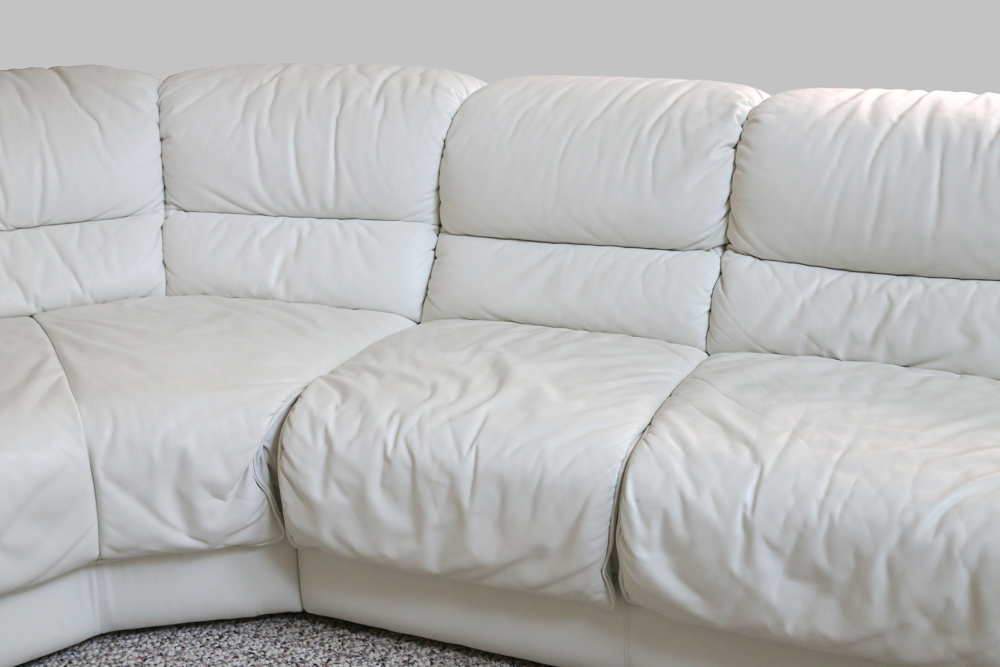 White Leather Sectional Sofa