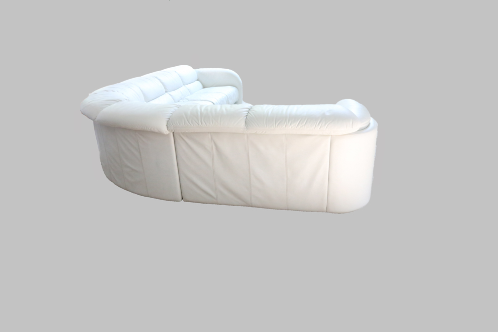 White Leather Sectional Sofa