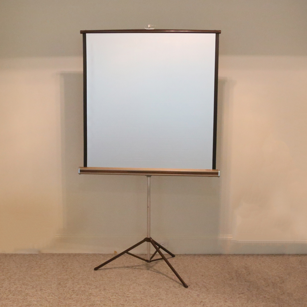 Vintage Da-Lite Silver Pacer Freestanding Collapsible Projection Screen